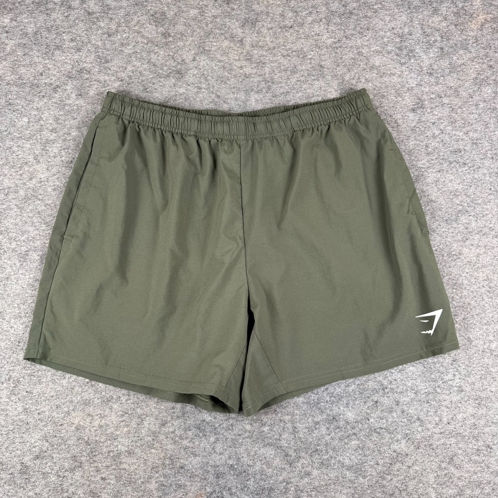 Gymshark Arrival Shorts 5" Polyester Pockets Green Mens XL